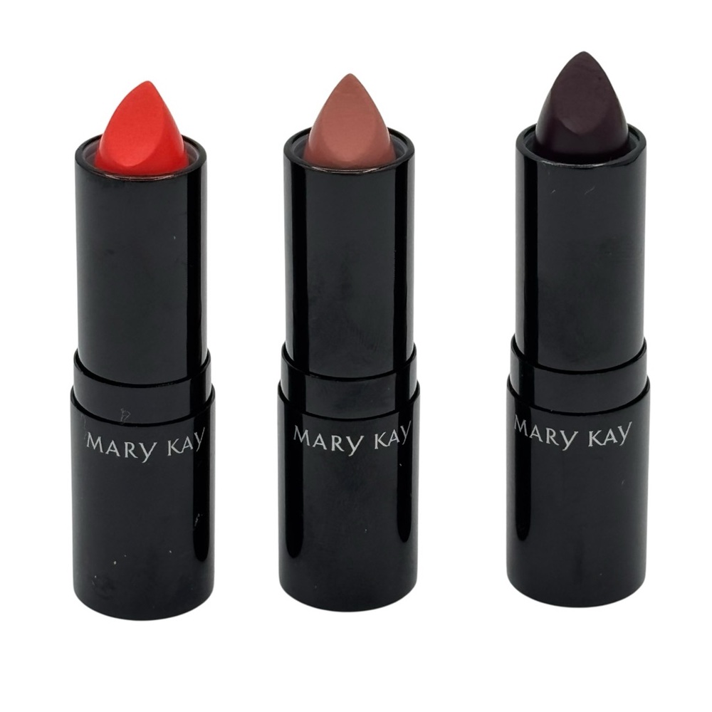 Mary Kay Matte Lipsticks Set of 3 Orange Mio, Bellissimo Nude & Puro Mirtillo